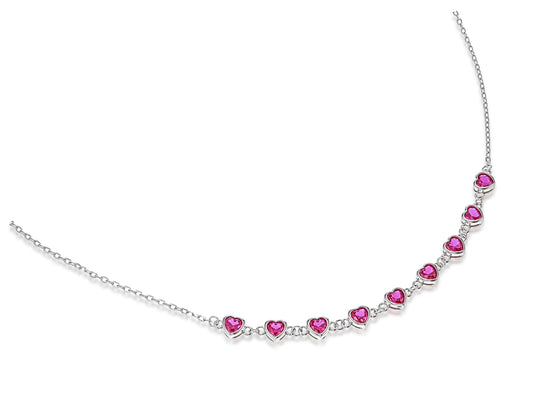 Endless Love - Sterling Silver Ruby Heart Necklace