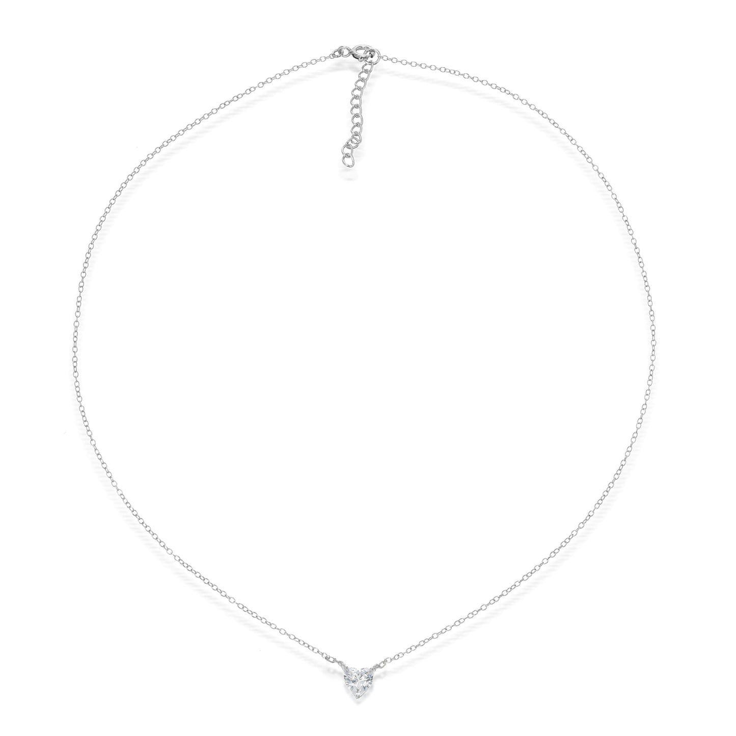 Pure Heart - Sterling Silver Heart Solitaire Necklace