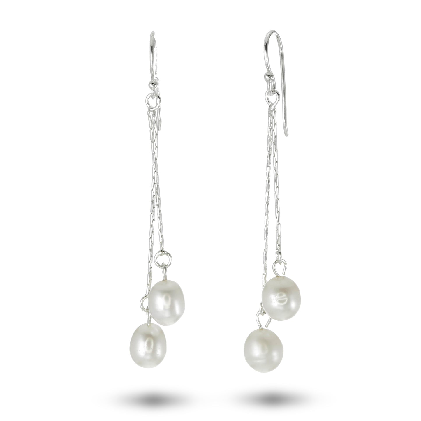 Pearls in Motion Earrings – Sterling Silver Freshwater Pearl Drop Earrings