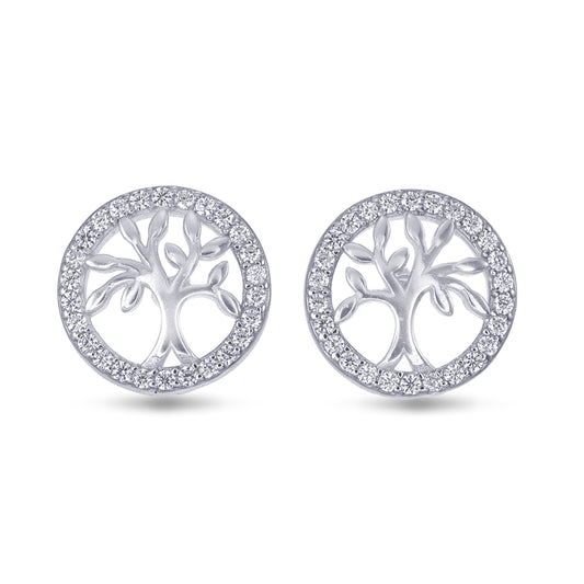 Sacred Roots Stud Earrings | Tree of Life Sterling Silver Earrings