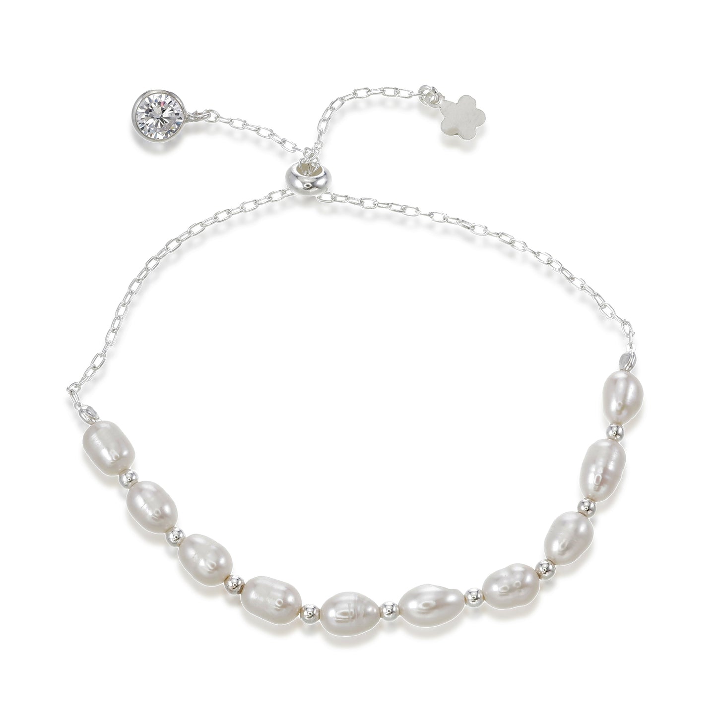 Pearls of Harmony Bracelet – Sterling Silver Freshwater Pearl Adjustable Chain