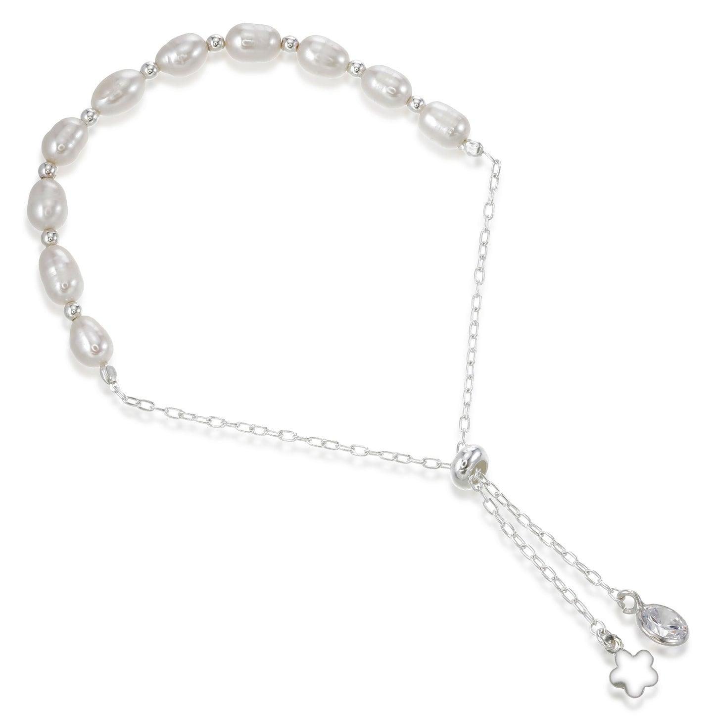 Pearls of Harmony Bracelet – Sterling Silver Freshwater Pearl Adjustable Chain