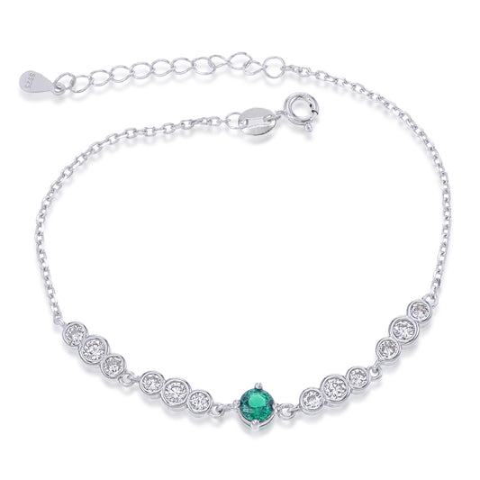 Radiant Soul Bracelet – Sterling Silver Emerald CZ Gemstone Bracelet
