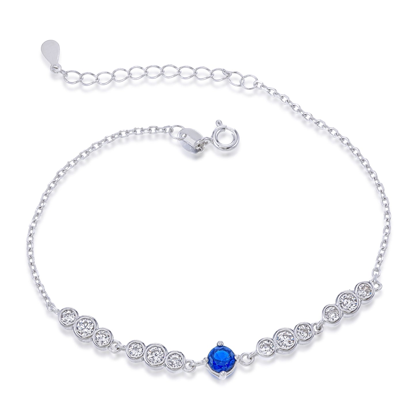 Radiant Soul Bracelet – Sterling Silver Sapphire CZ Gemstone Bracelet