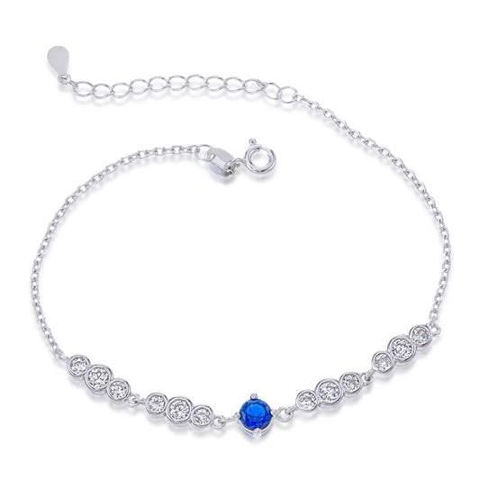 Radiant Soul Bracelet – Sterling Silver Sapphire CZ Gemstone Bracelet
