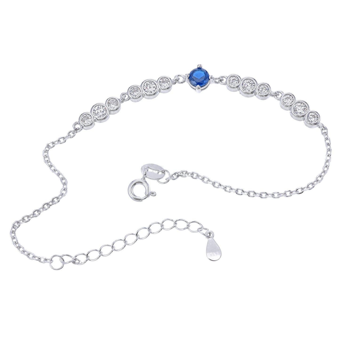 Radiant Soul Bracelet – Sterling Silver Sapphire CZ Gemstone Bracelet