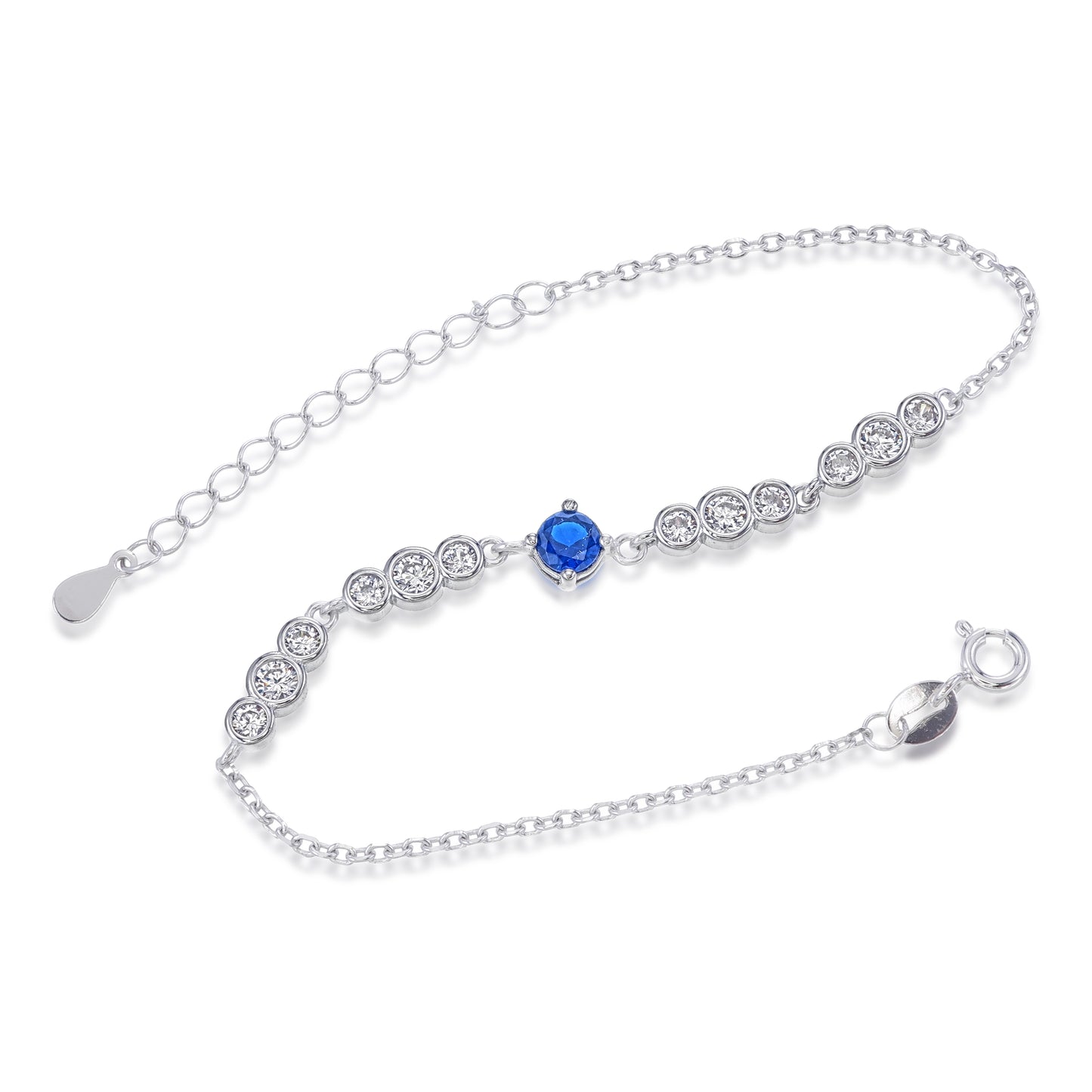 Radiant Soul Bracelet – Sterling Silver Sapphire CZ Gemstone Bracelet