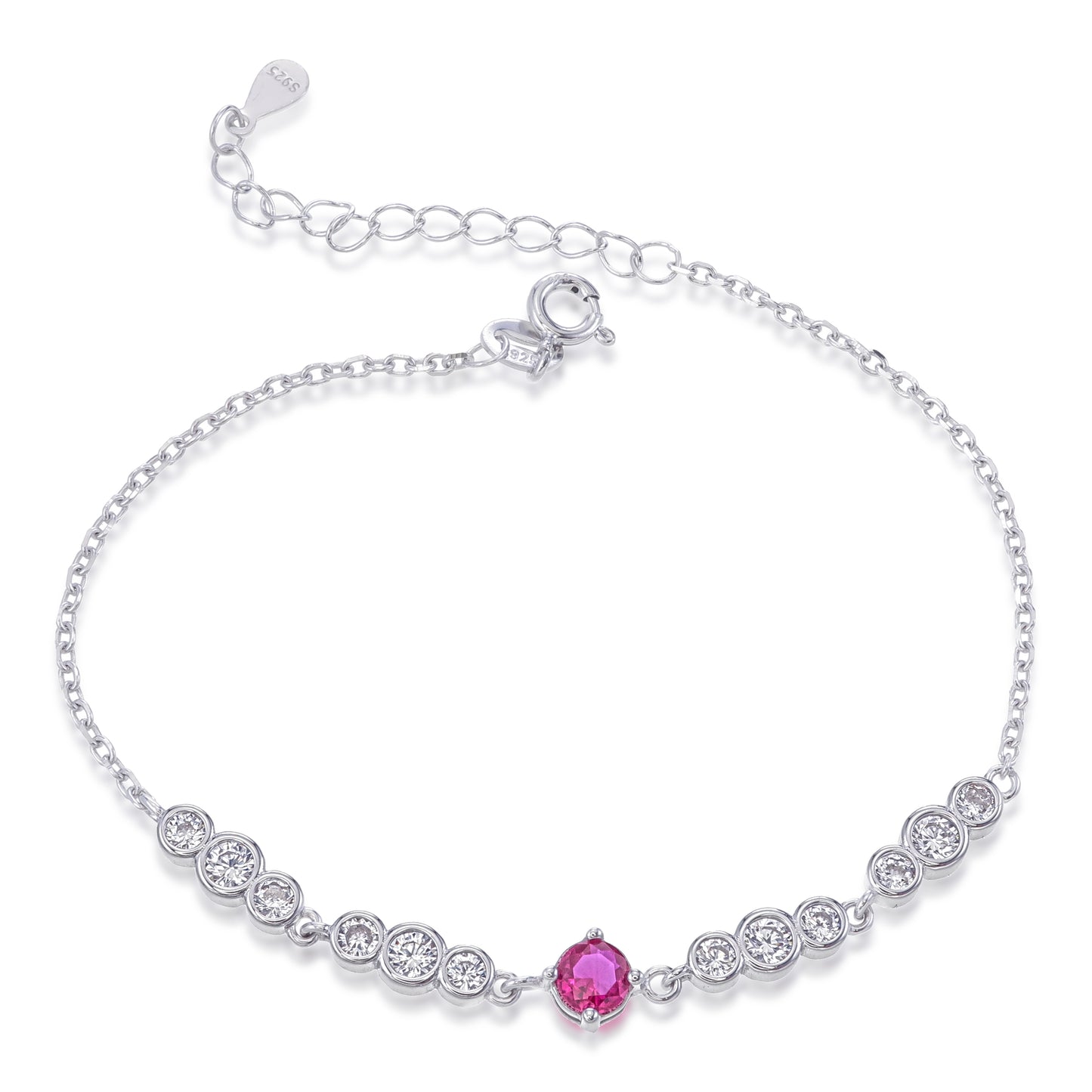 Radiant Soul Bracelet – Sterling Silver Pink Topaz CZ Gemstone Bracelet