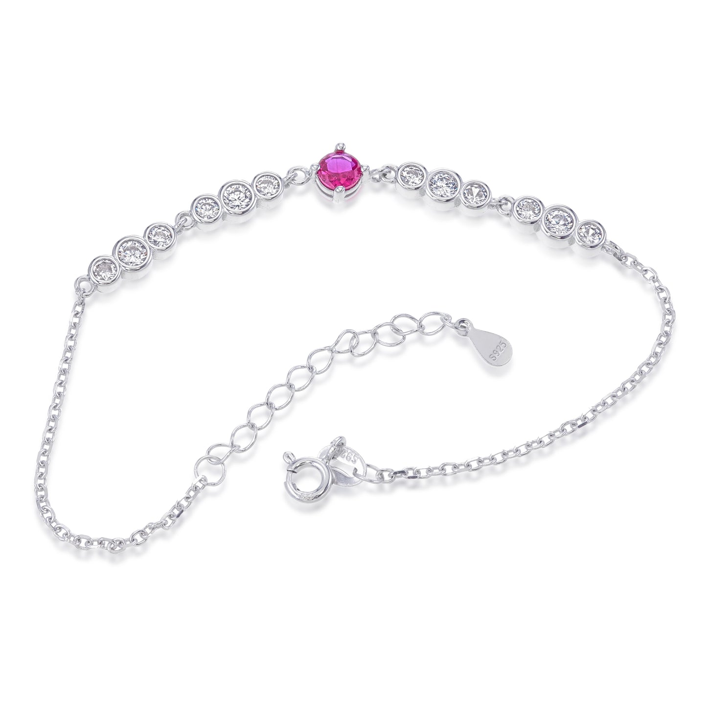 Radiant Soul Bracelet – Sterling Silver Pink Topaz CZ Gemstone Bracelet