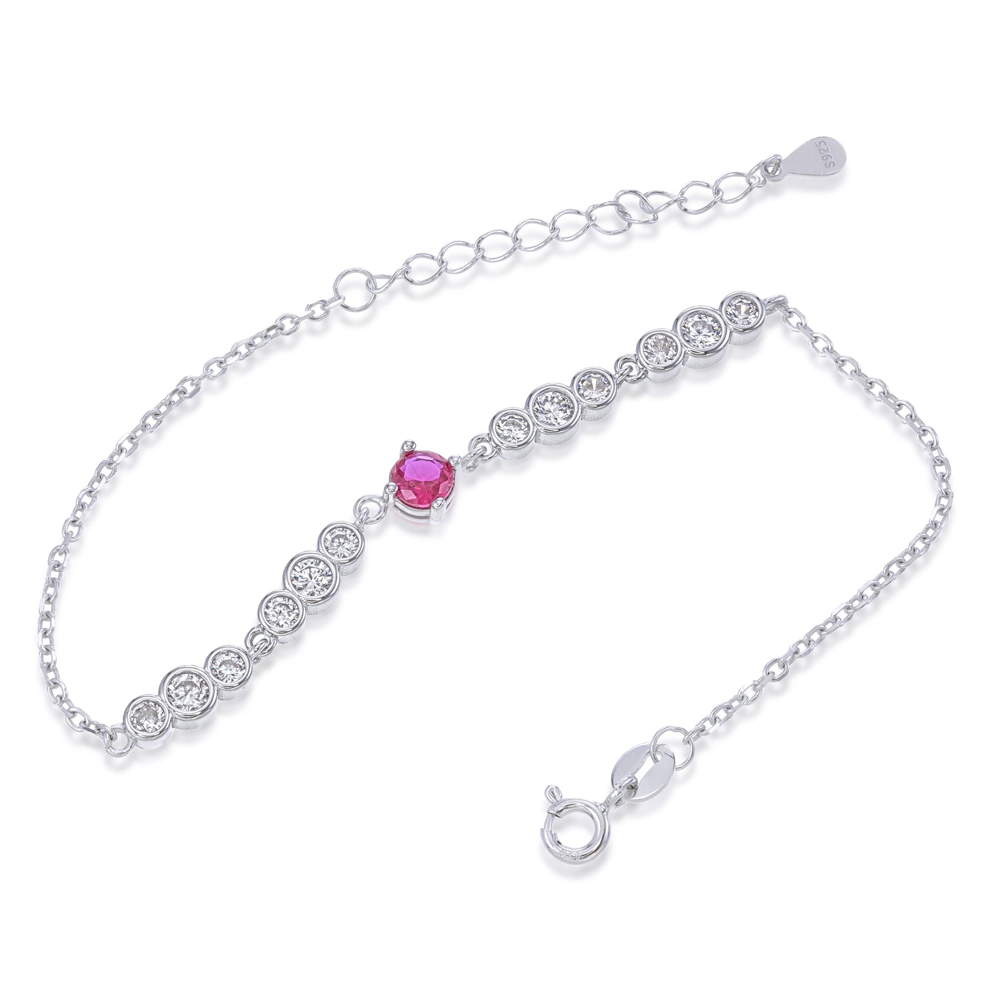 Radiant Soul Bracelet – Sterling Silver Pink Topaz CZ Gemstone Bracelet