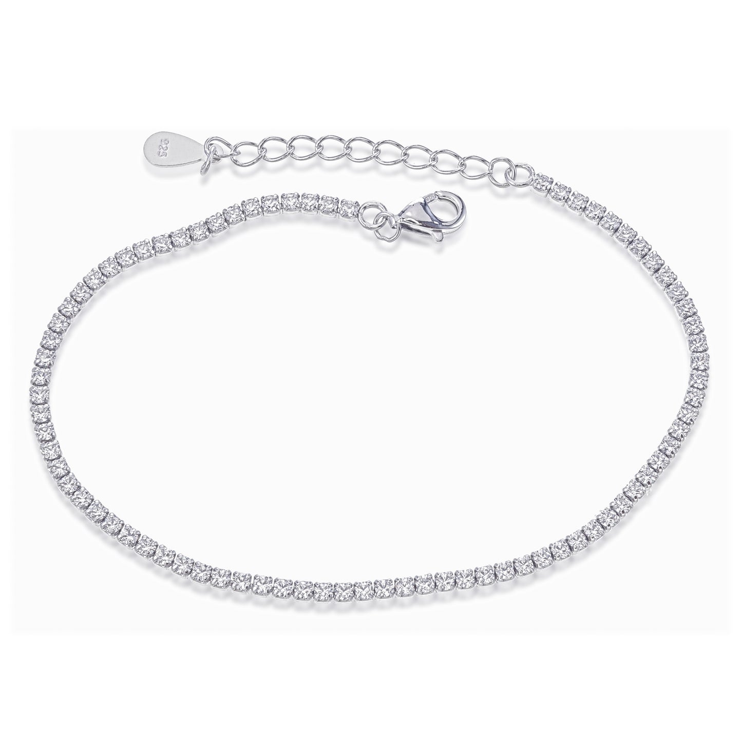 Radiant Path Bracelet – Sterling Silver CZ Tennis Bracelet
