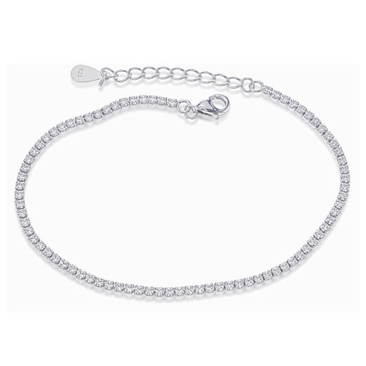 Radiant Path Bracelet – Sterling Silver CZ Tennis Bracelet
