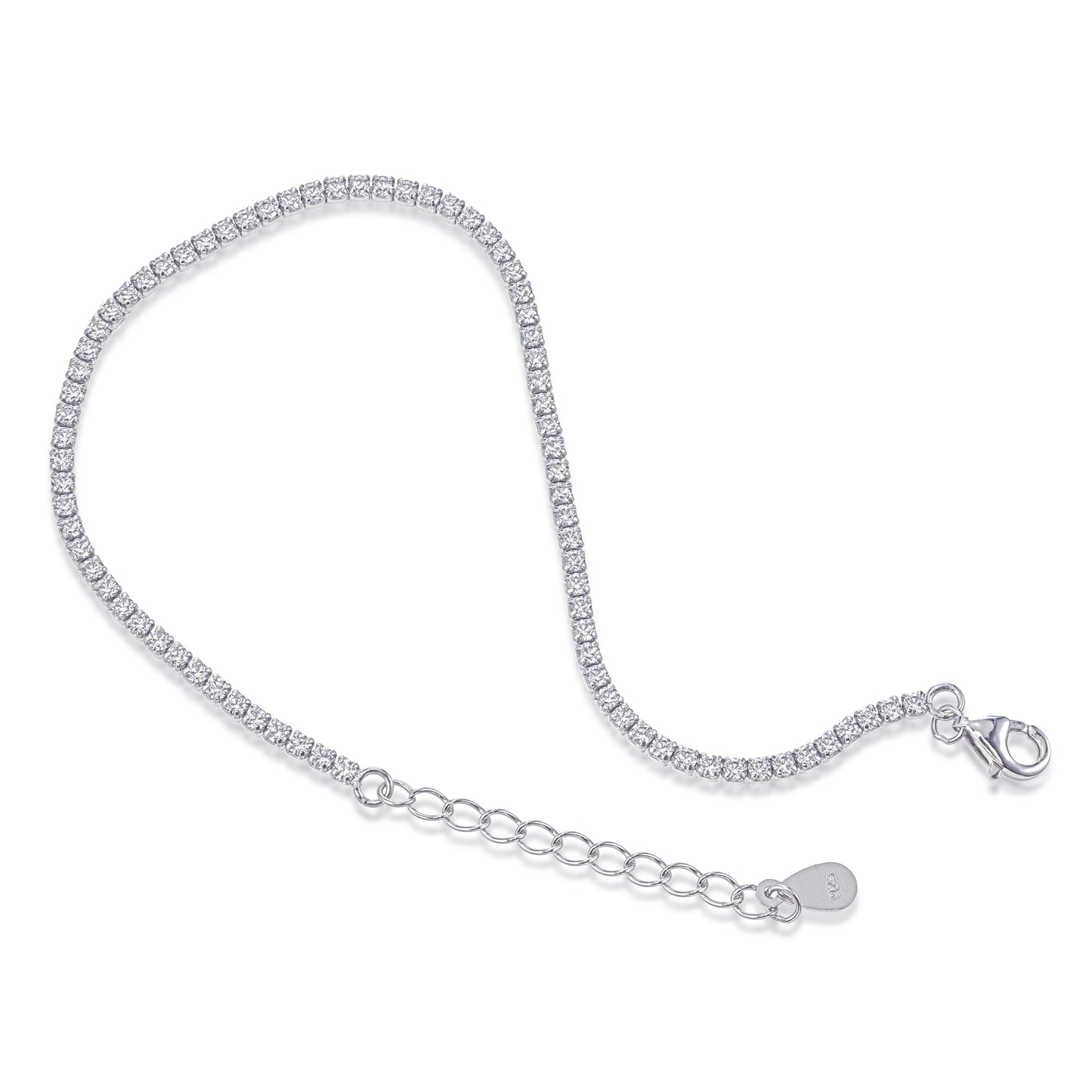 Radiant Path Bracelet – Sterling Silver CZ Tennis Bracelet