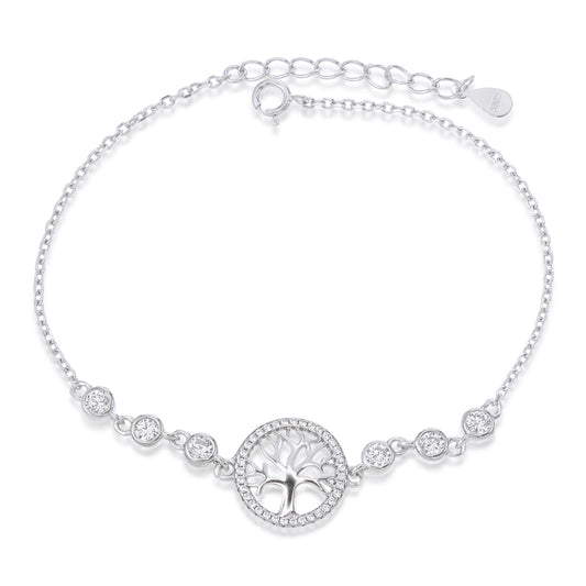 Sacred Roots Bracelet – Sterling Silver Tree of Life CZ Bracelet