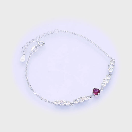 Radiant Soul Bracelet – Sterling Silver Ruby CZ Gemstone Bracelet
