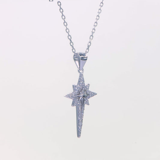 My Guiding Star - Sterling Silver North Star Pendant Necklace
